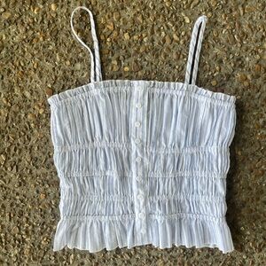 m forever 21 blue and white striped button tank